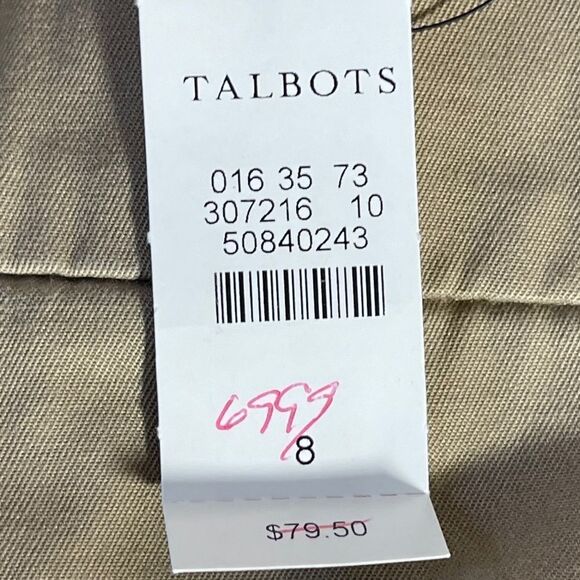 Talbots NWT Khaki Tan High Waist Crop Pants Sz 8 - Picture 4 of 10